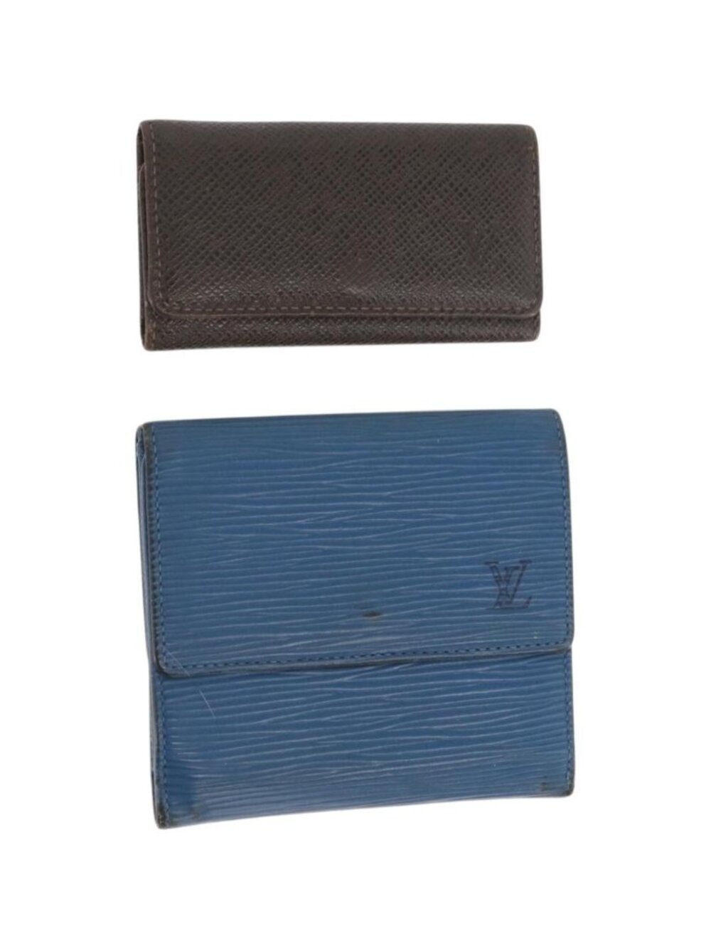 LOUIS VUITTON Monogram Epi Wallet Leather 2 Set Blue